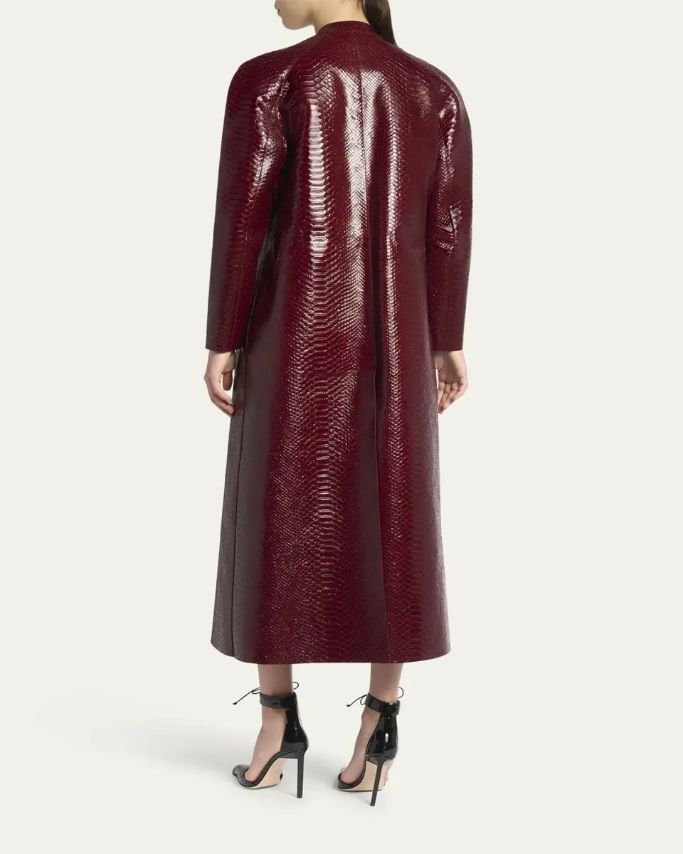 TOM FORD Snake-Embossed Leather Long Coat | Thumbnail 3 TOM FORD Snake-Embossed Leather Long Coat | Thumbnail 3