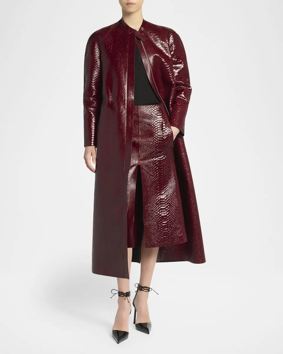 TOM FORD Snake-Embossed Leather Long Coat | Thumbnail 6 TOM FORD Snake-Embossed Leather Long Coat | Thumbnail 6