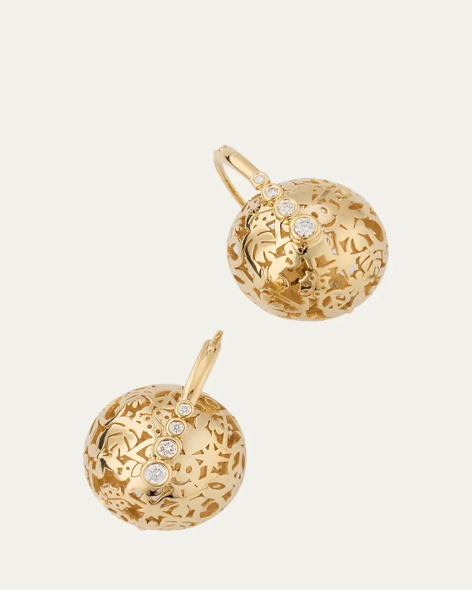 Sydney Evan 14K Yellow Gold Diamond Icon Drop Earrings | Thumbnail 3