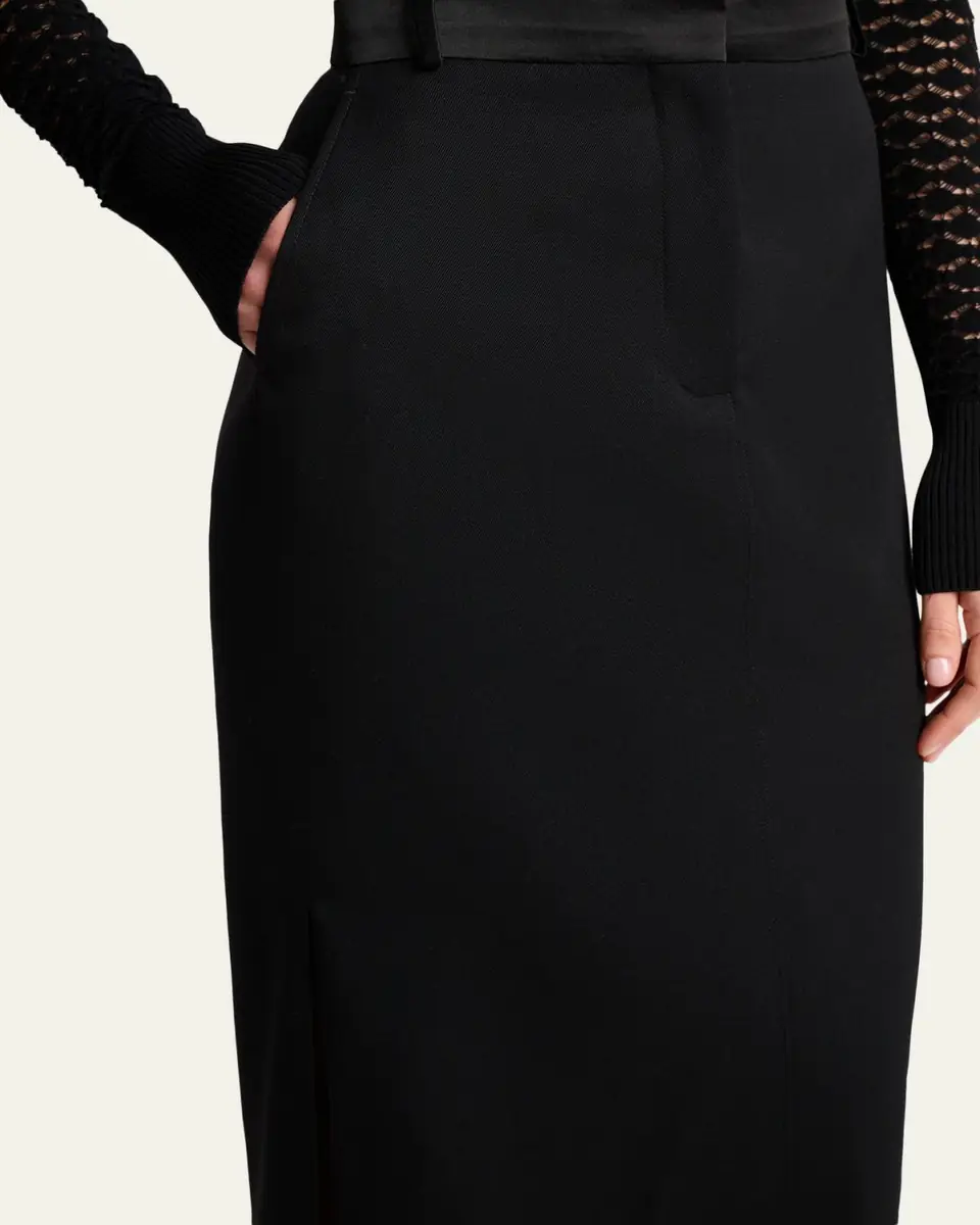 Lanvin Tailored Wool High-Low Skirt | Thumbnail 5