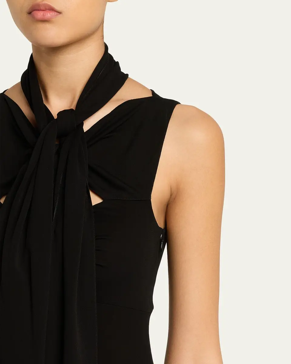 Alaïa Fluid Jersey Bow Dress | Thumbnail 11