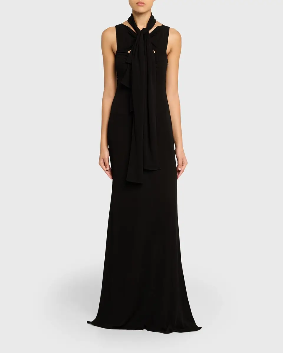 Alaïa Fluid Jersey Bow Dress | Thumbnail 8