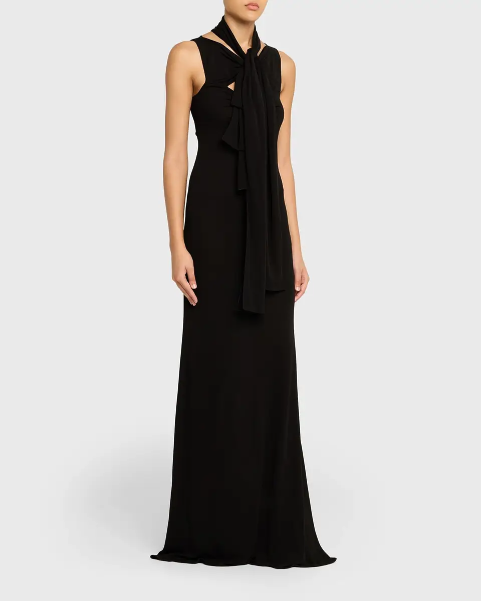 Alaïa Fluid Jersey Bow Dress | Thumbnail 10