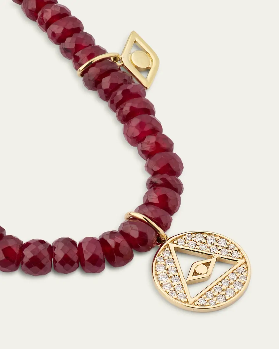 Sydney Evan 14K Diamond Icon Charms on Rondelle Necklace | Thumbnail 3 Sydney Evan 14K Diamond Icon Charms on Rondelle Necklace | Thumbnail 3