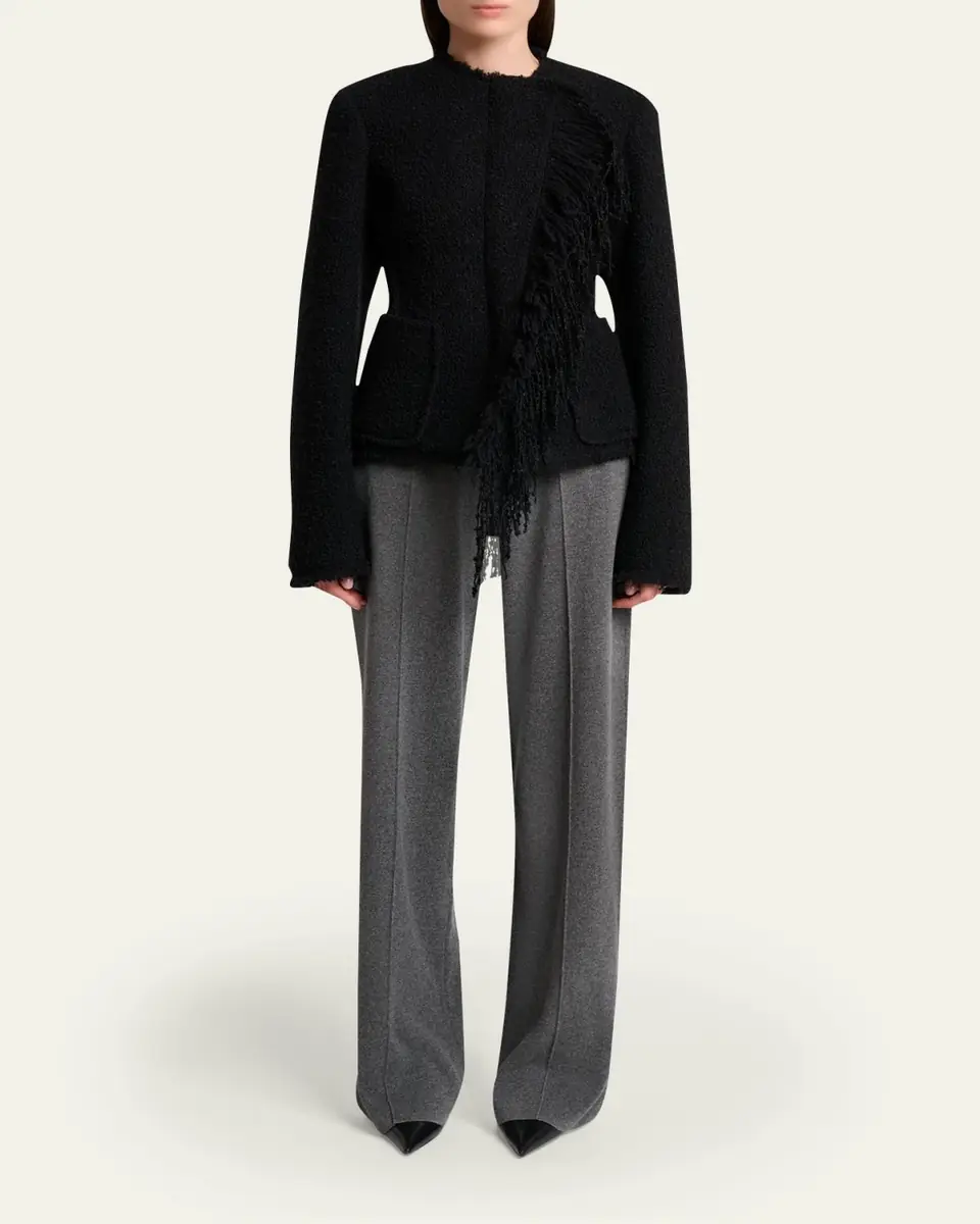 Lanvin Fringed Collarless Boucle Jacket | Thumbnail 2 Lanvin Fringed Collarless Boucle Jacket | Thumbnail 2
