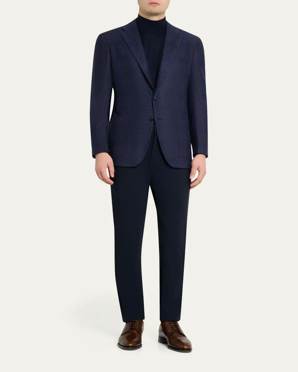 Kiton Men's Glen Plaid Cashmere Sport Coat | Thumbnail 2 Kiton Men's Glen Plaid Cashmere Sport Coat | Thumbnail 2