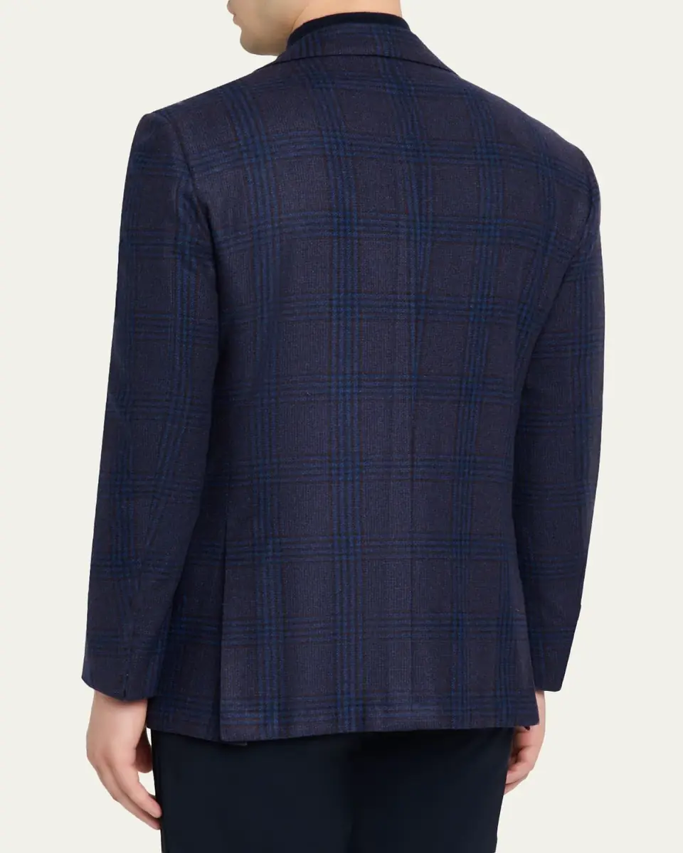 Kiton Men's Glen Plaid Cashmere Sport Coat | Thumbnail 3 Kiton Men's Glen Plaid Cashmere Sport Coat | Thumbnail 3