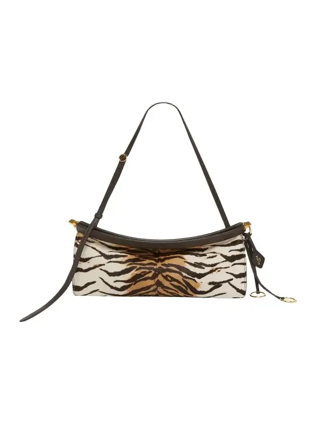 Le Click Tiger-Print Calf Hair East-West Shoulder Bag Le Click Tiger-Print Calf Hair East-West Shoulder Bag