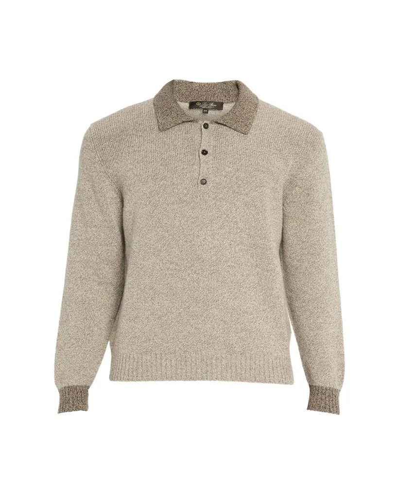 Loro Piana Men's Sheep Meadow Wool and Cashmere Polo Sweater | Image 1 Loro Piana Men's Sheep Meadow Wool and Cashmere Polo Sweater | Image 1