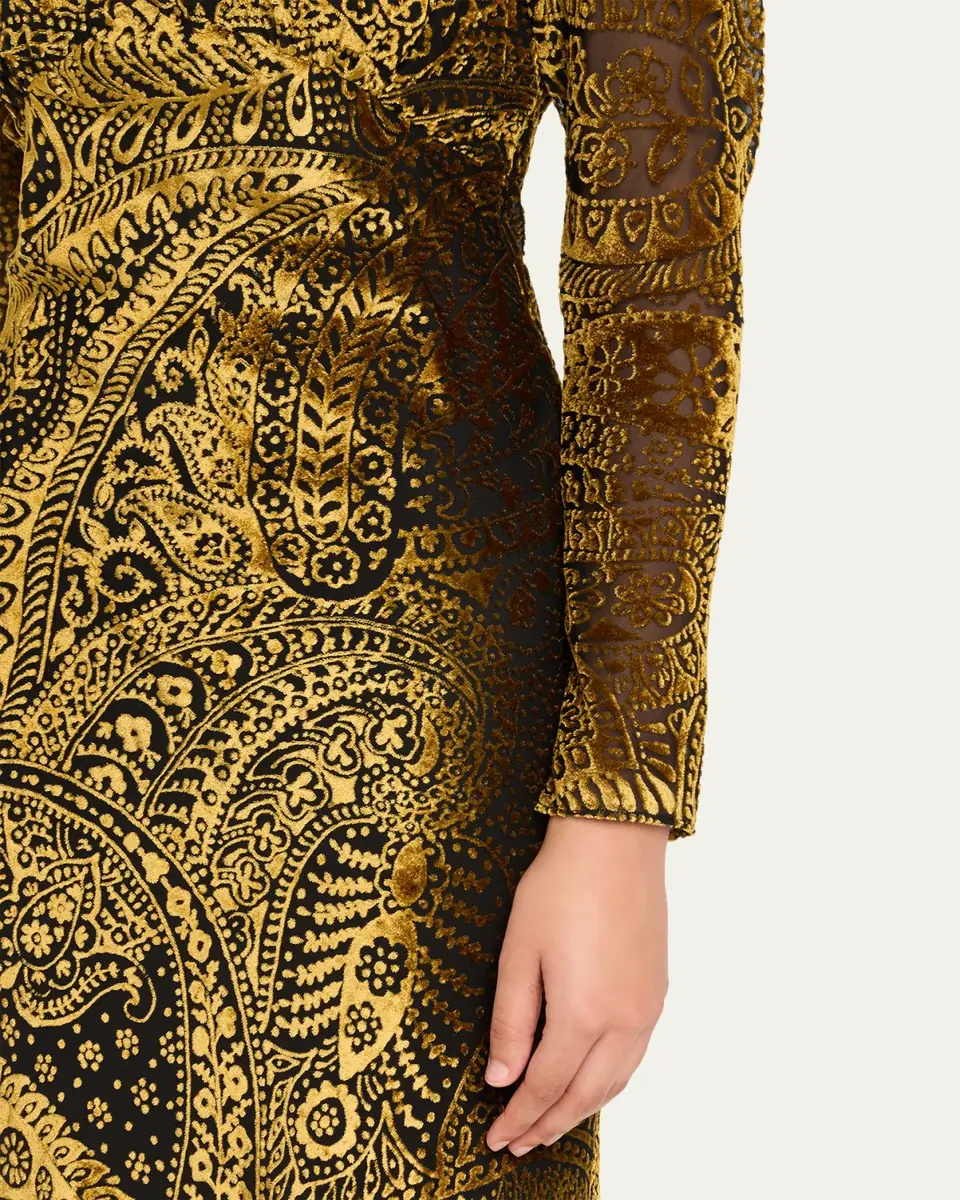Etro Paisley Velvet Burnout Empire-Waist Maxi Dress | Thumbnail 5 Etro Paisley Velvet Burnout Empire-Waist Maxi Dress | Thumbnail 5