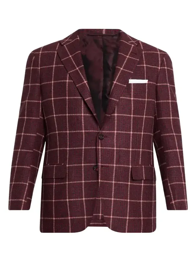 Kiton Men's Cashmere Check Sport Coat