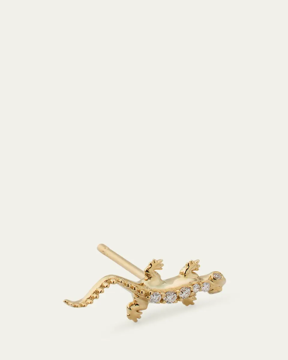 Sydney Evan 14K Yellow Gold Diamond Lizard Stud Earring, Single (Left) | Thumbnail 3 Sydney Evan 14K Yellow Gold Diamond Lizard Stud Earring, Single (Left) | Thumbnail 3