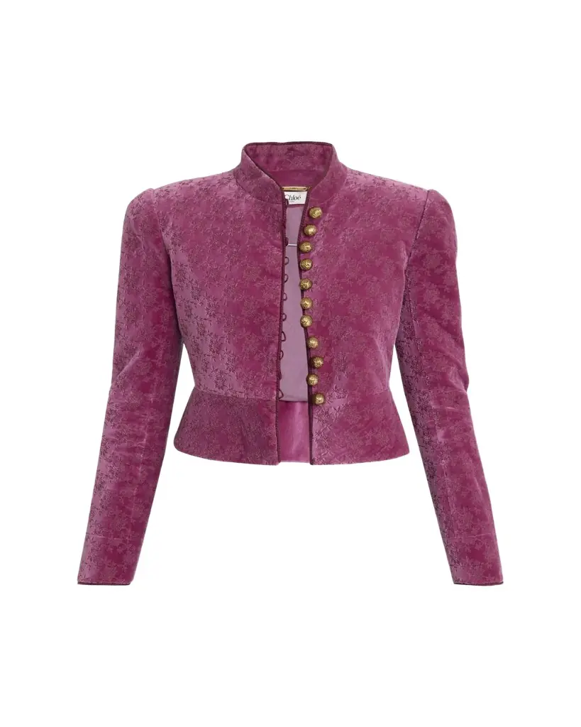 Chloé Floral Velvet Top Coat | Image 1 Chloé Floral Velvet Top Coat | Image 1
