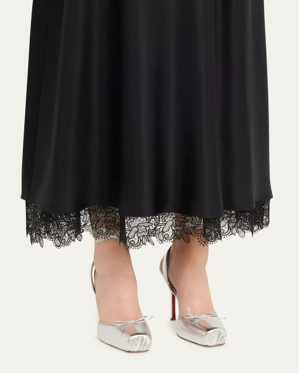 Christian Louboutin 100mm Cassia Lace-Up Metallic Leather Ballet Pumps | Thumbnail 2 Christian Louboutin 100mm Cassia Lace-Up Metallic Leather Ballet Pumps | Thumbnail 2