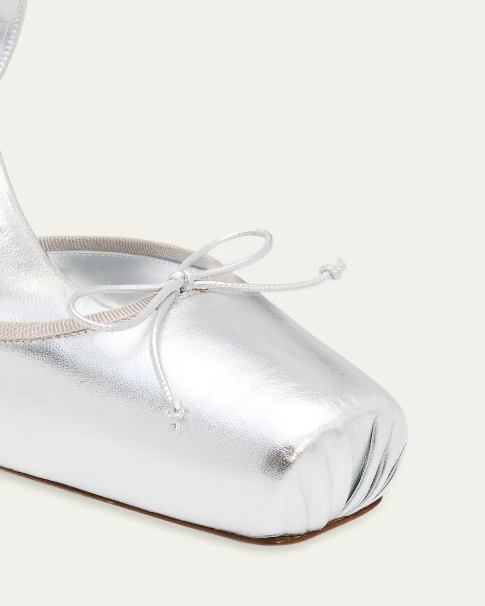 Christian Louboutin 100mm Cassia Lace-Up Metallic Leather Ballet Pumps | Thumbnail 5 Christian Louboutin 100mm Cassia Lace-Up Metallic Leather Ballet Pumps | Thumbnail 5