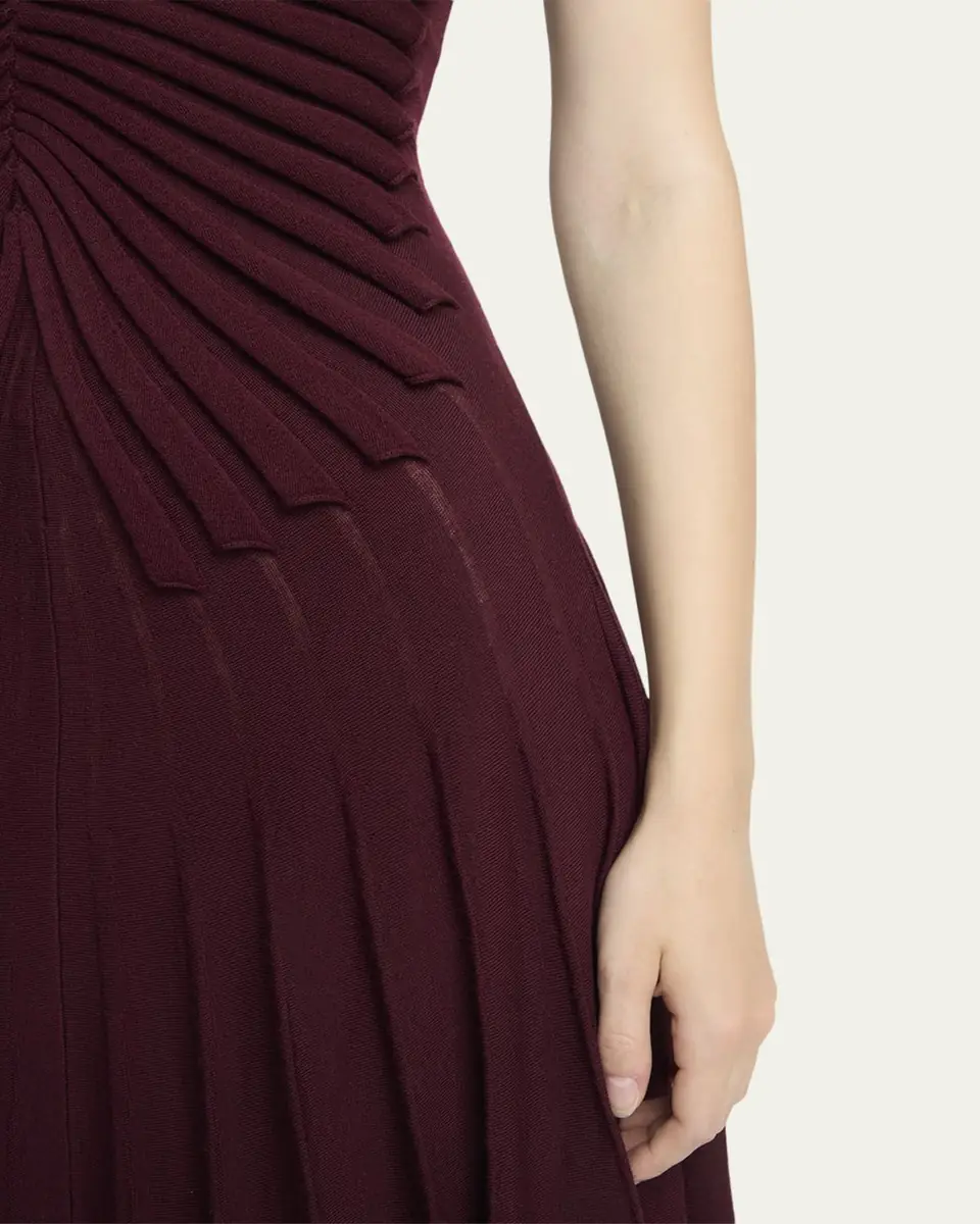 ALAÏA Sculpting Cap-Sleeve Midi Dress | Thumbnail 5 ALAÏA Sculpting Cap-Sleeve Midi Dress | Thumbnail 5