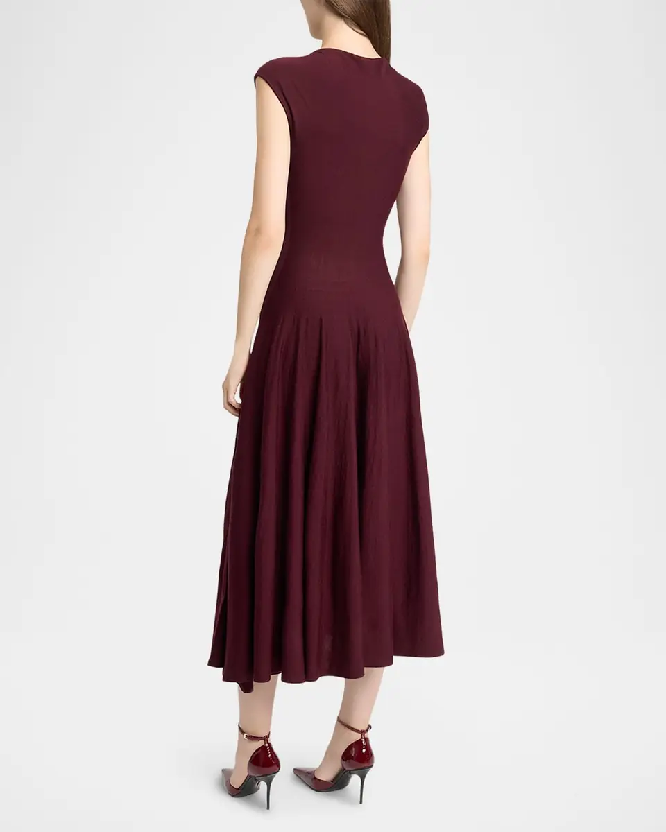 ALAÏA Sculpting Cap-Sleeve Midi Dress | Thumbnail 7 ALAÏA Sculpting Cap-Sleeve Midi Dress | Thumbnail 7