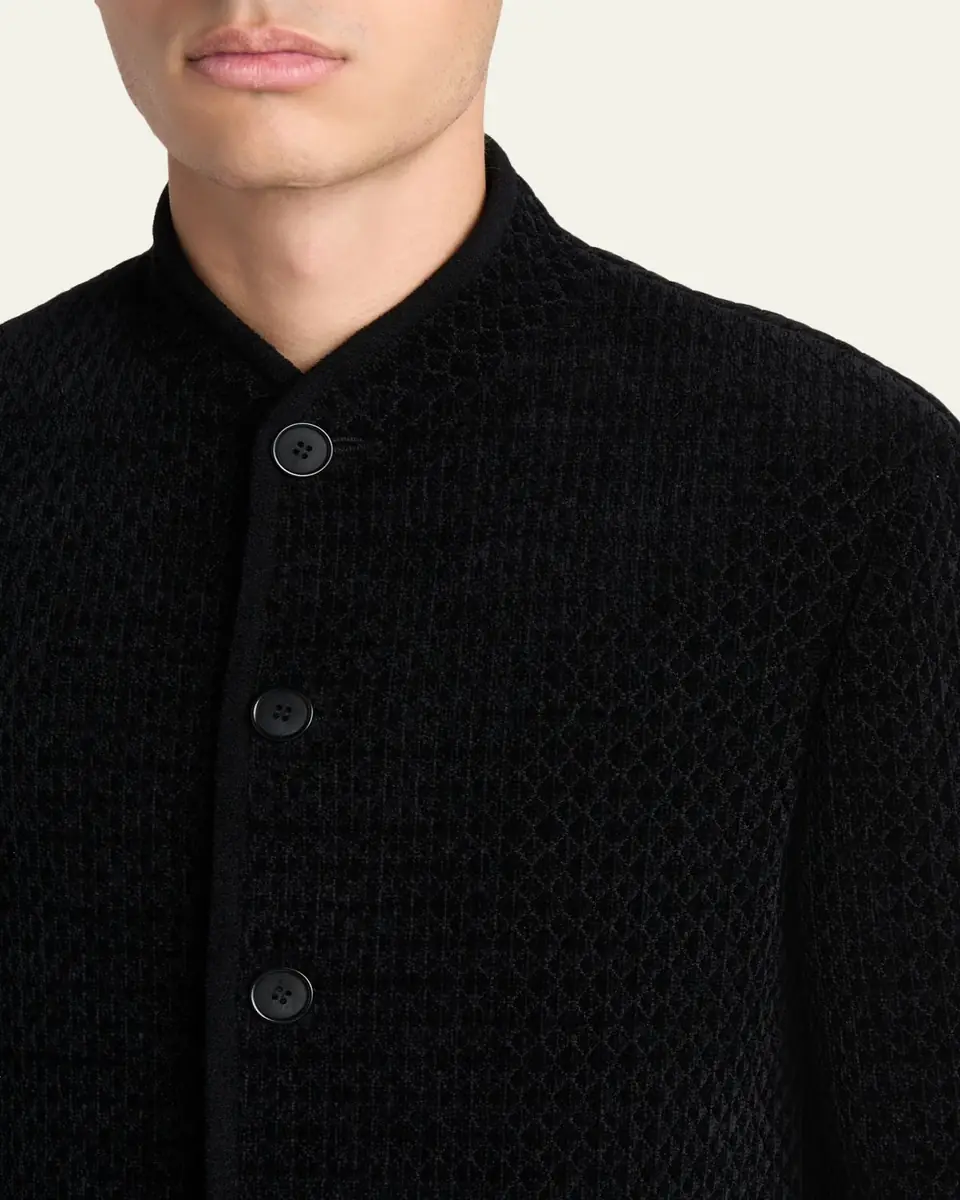 Giorgio Armani Men's Chenille Jersey Knit Jacket | Thumbnail 5 Giorgio Armani Men's Chenille Jersey Knit Jacket | Thumbnail 5
