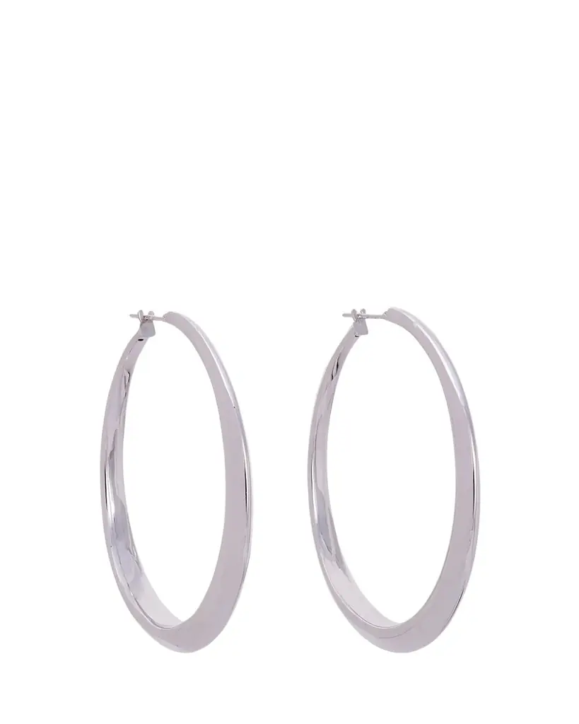 SIDNEY GARBER 18K White Gold Oval Hoop Earrings | Image 1 SIDNEY GARBER 18K White Gold Oval Hoop Earrings | Image 1