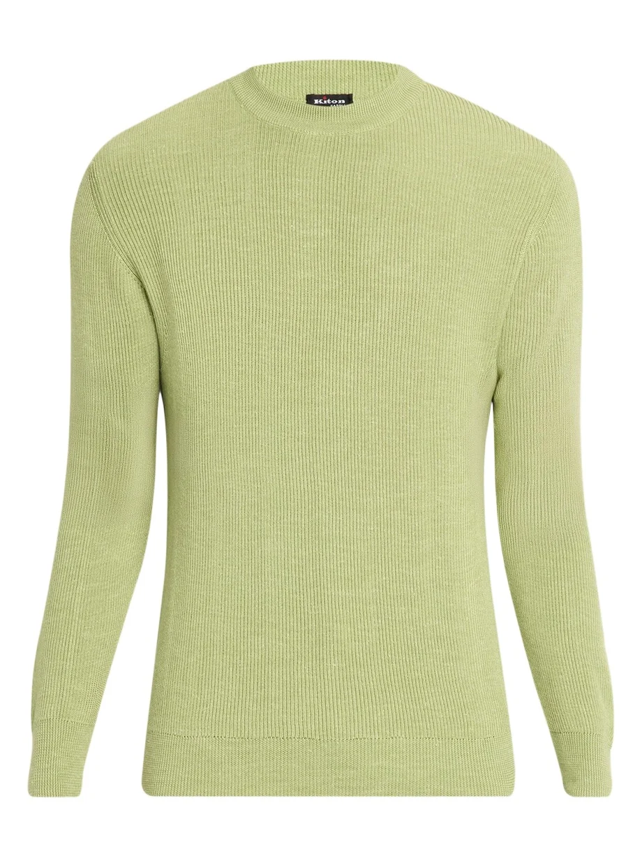 Men's Silk, Cashmere and Linen Micro-Rib Crewneck Sweater Men's Silk, Cashmere and Linen Micro-Rib Crewneck Sweater