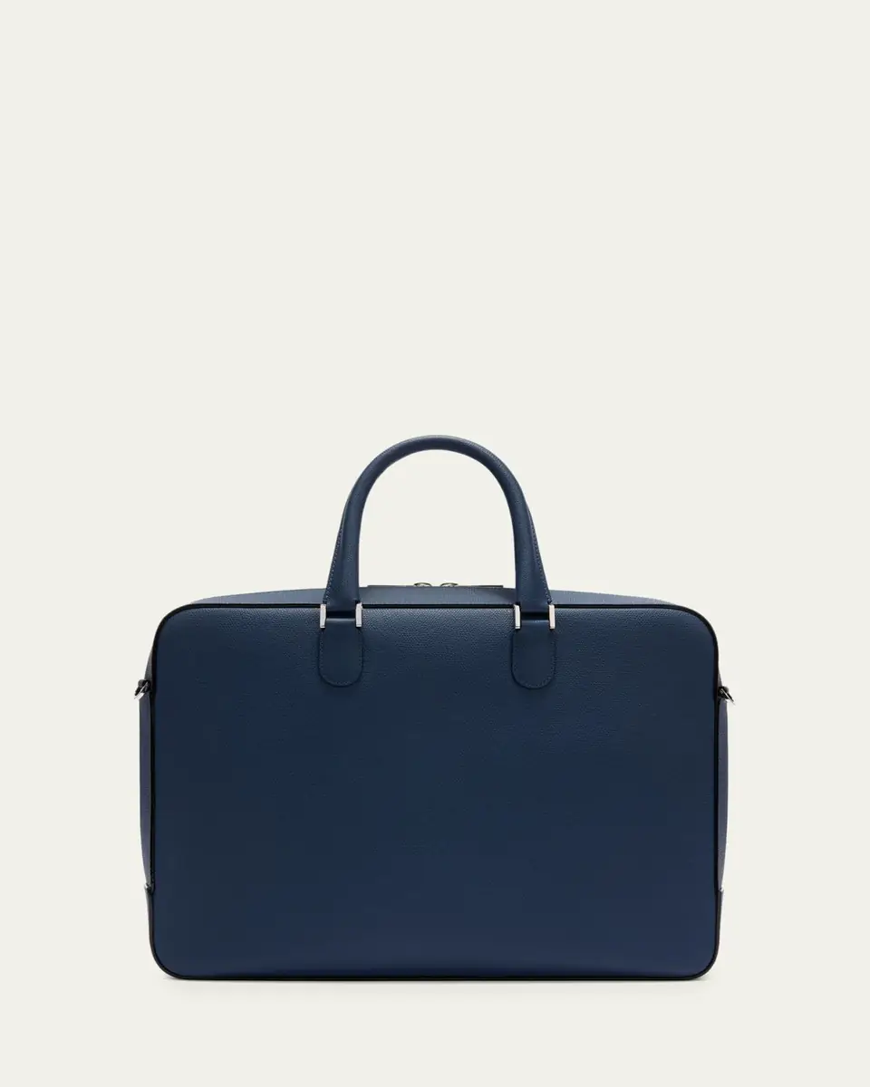 Valextra Men's Avietta Top-Handle Calfskin Briefcase with Zip Pocket | Thumbnail 5 Valextra Men's Avietta Top-Handle Calfskin Briefcase with Zip Pocket | Thumbnail 5