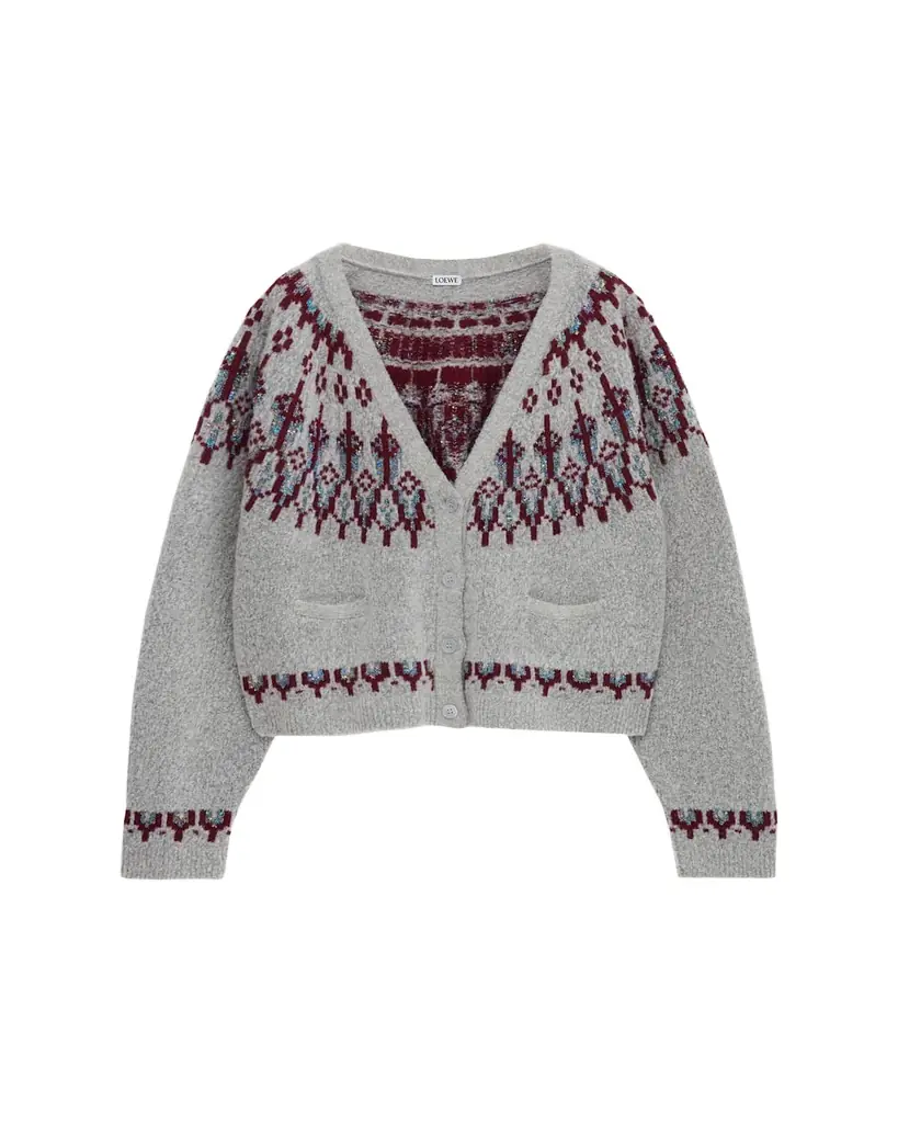 Fair Isle Wool V-Neck Cardigan