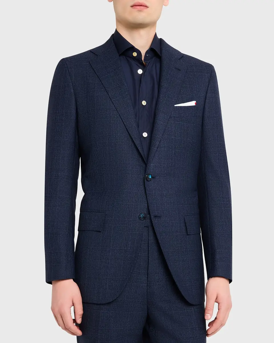 Kiton Men's Wool Tonal Plaid Single-Breasted Suit | Thumbnail 8 Kiton Men's Wool Tonal Plaid Single-Breasted Suit | Thumbnail 8