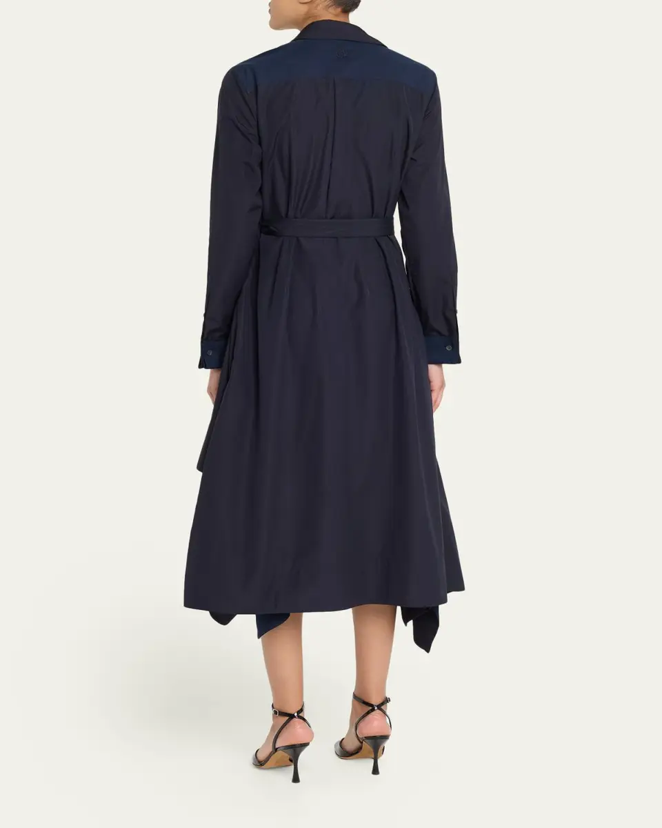 Loewe Long-Sleeve Handkerchief Midi Wrap Shirtdress | Thumbnail 3