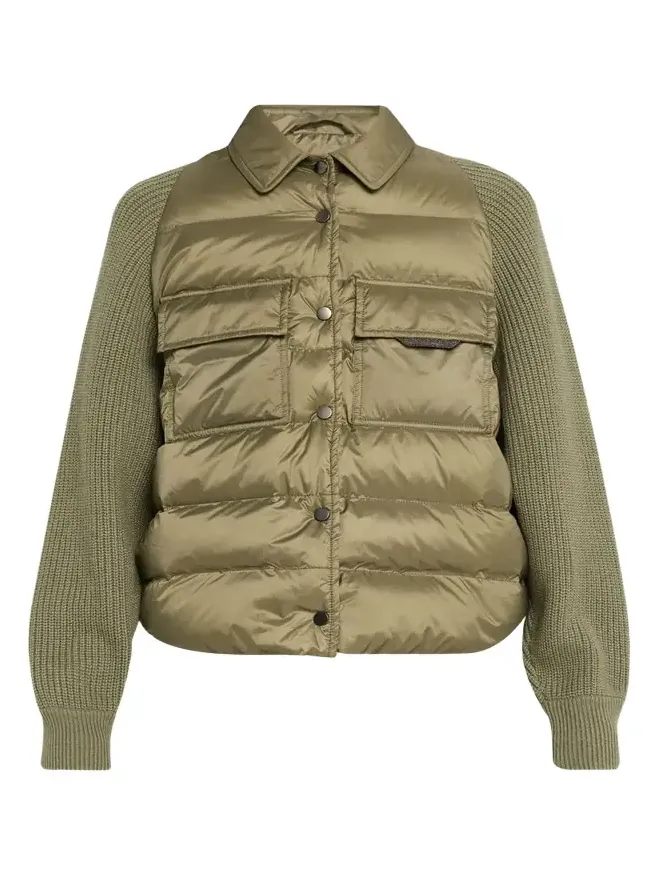 Superlight Down Padded Jacket With Knit Sleeves Superlight Down Padded Jacket With Knit Sleeves
