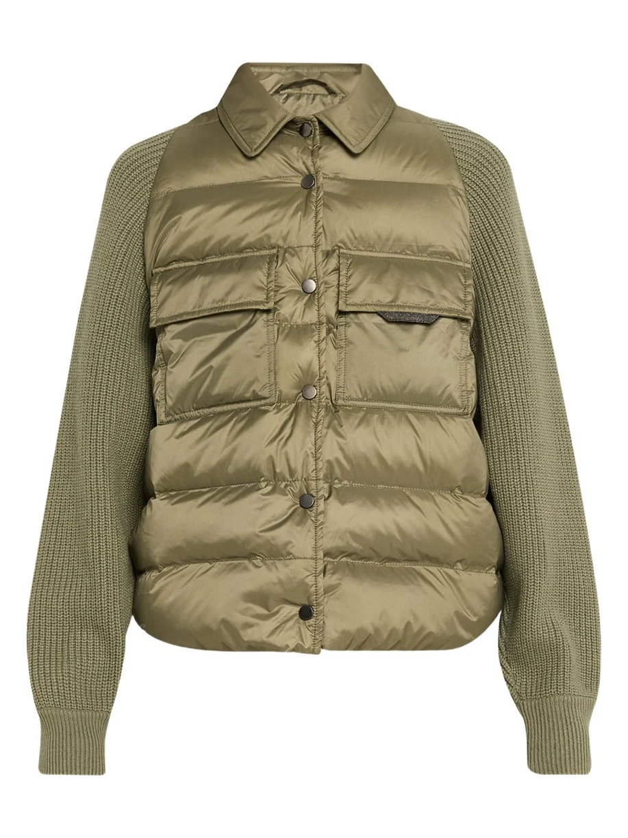 Superlight Down Padded Jacket With Knit Sleeves Superlight Down Padded Jacket With Knit Sleeves