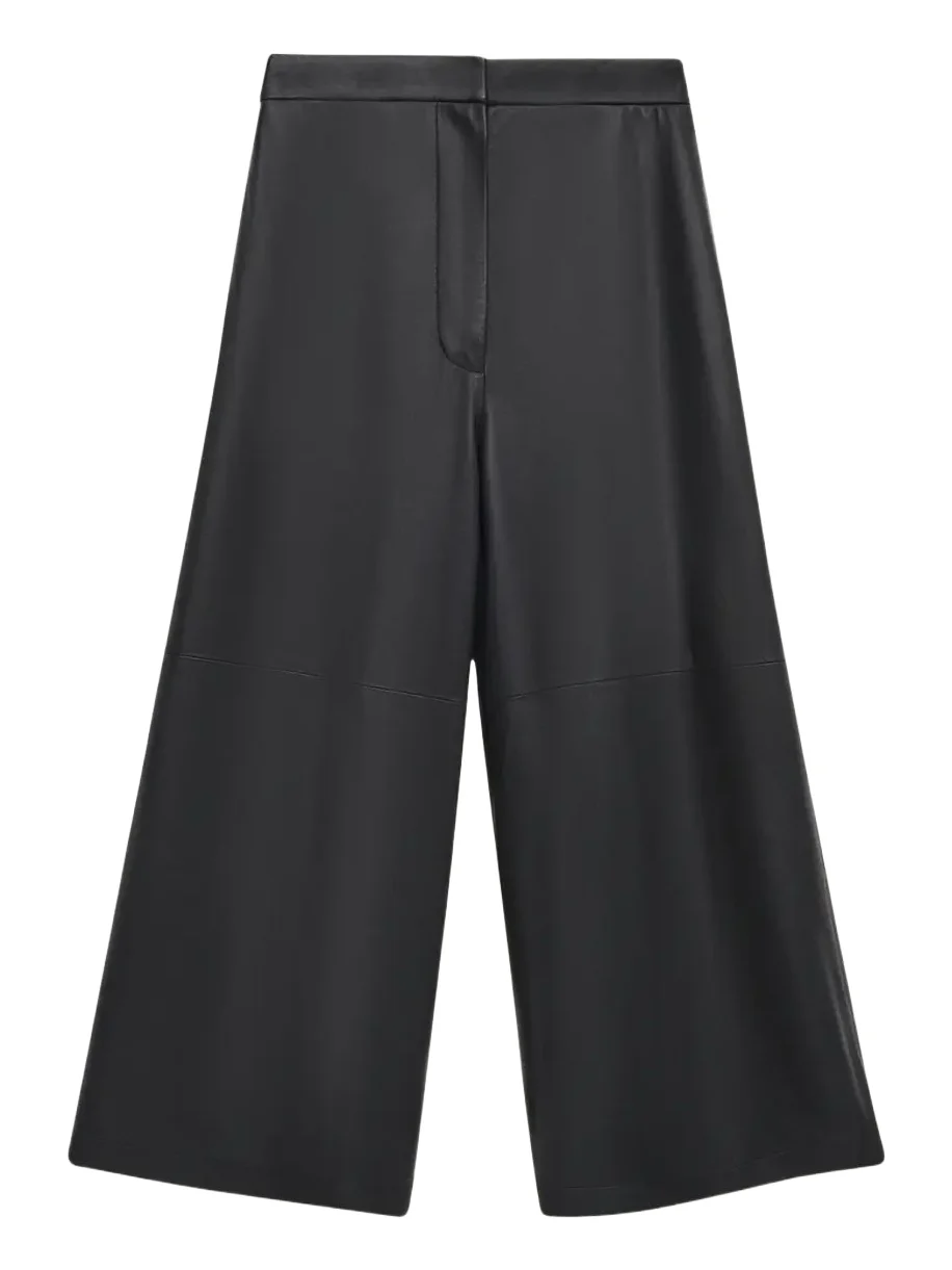 Loewe Leather Wide-Leg Cropped Trousers