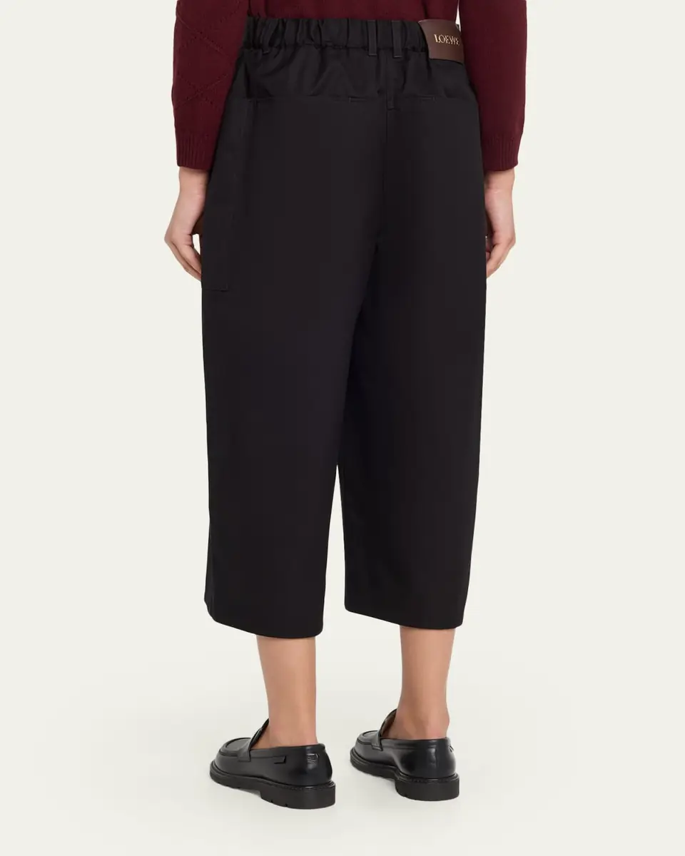 Loewe Pleated Wide-Leg Cropped Trousers | Thumbnail 3 Loewe Pleated Wide-Leg Cropped Trousers | Thumbnail 3