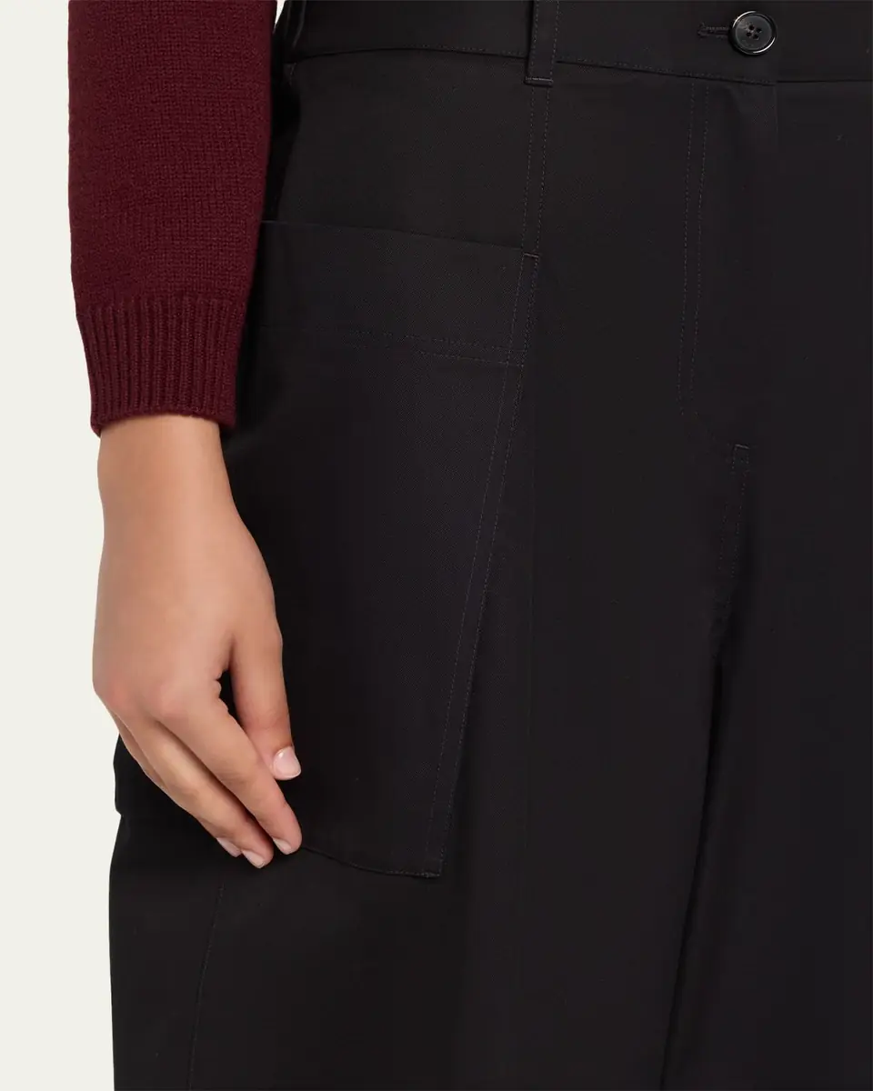 Loewe Pleated Wide-Leg Cropped Trousers | Thumbnail 5 Loewe Pleated Wide-Leg Cropped Trousers | Thumbnail 5