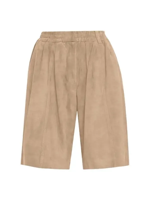 Couture Suede Pull-On Bermuda Shorts