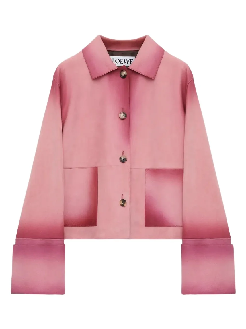 Turn-Up Cuffs Ombre Suede Jacket