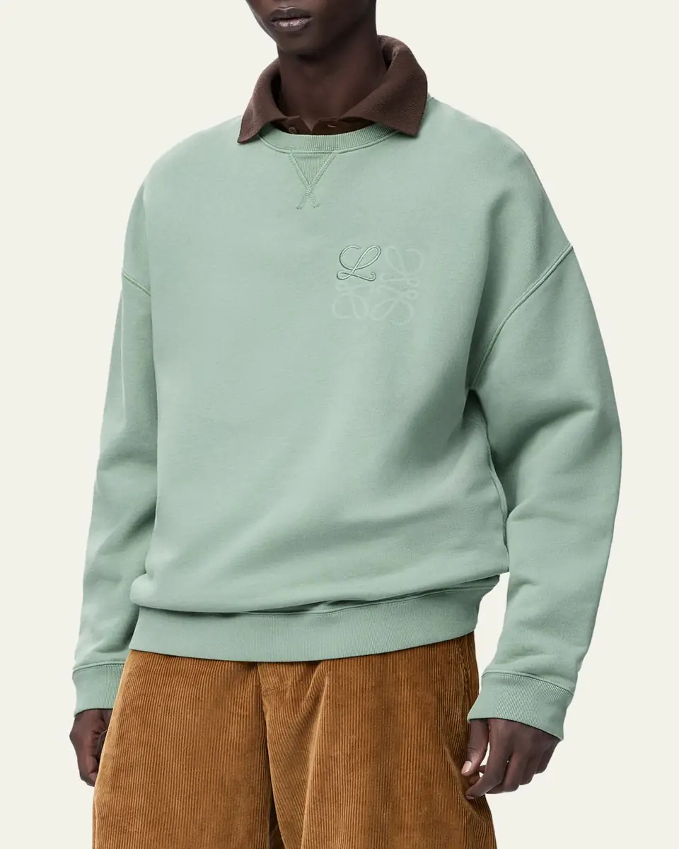 Loewe Men's Print-Embroidered Anagram Sweatshirt | Thumbnail 3 Loewe Men's Print-Embroidered Anagram Sweatshirt | Thumbnail 3