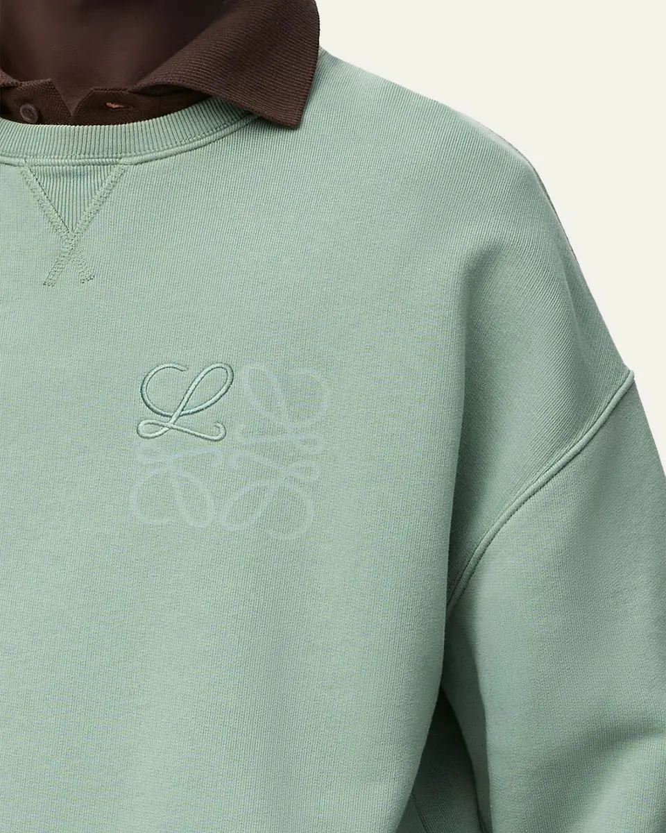 Loewe Men's Print-Embroidered Anagram Sweatshirt | Thumbnail 4 Loewe Men's Print-Embroidered Anagram Sweatshirt | Thumbnail 4