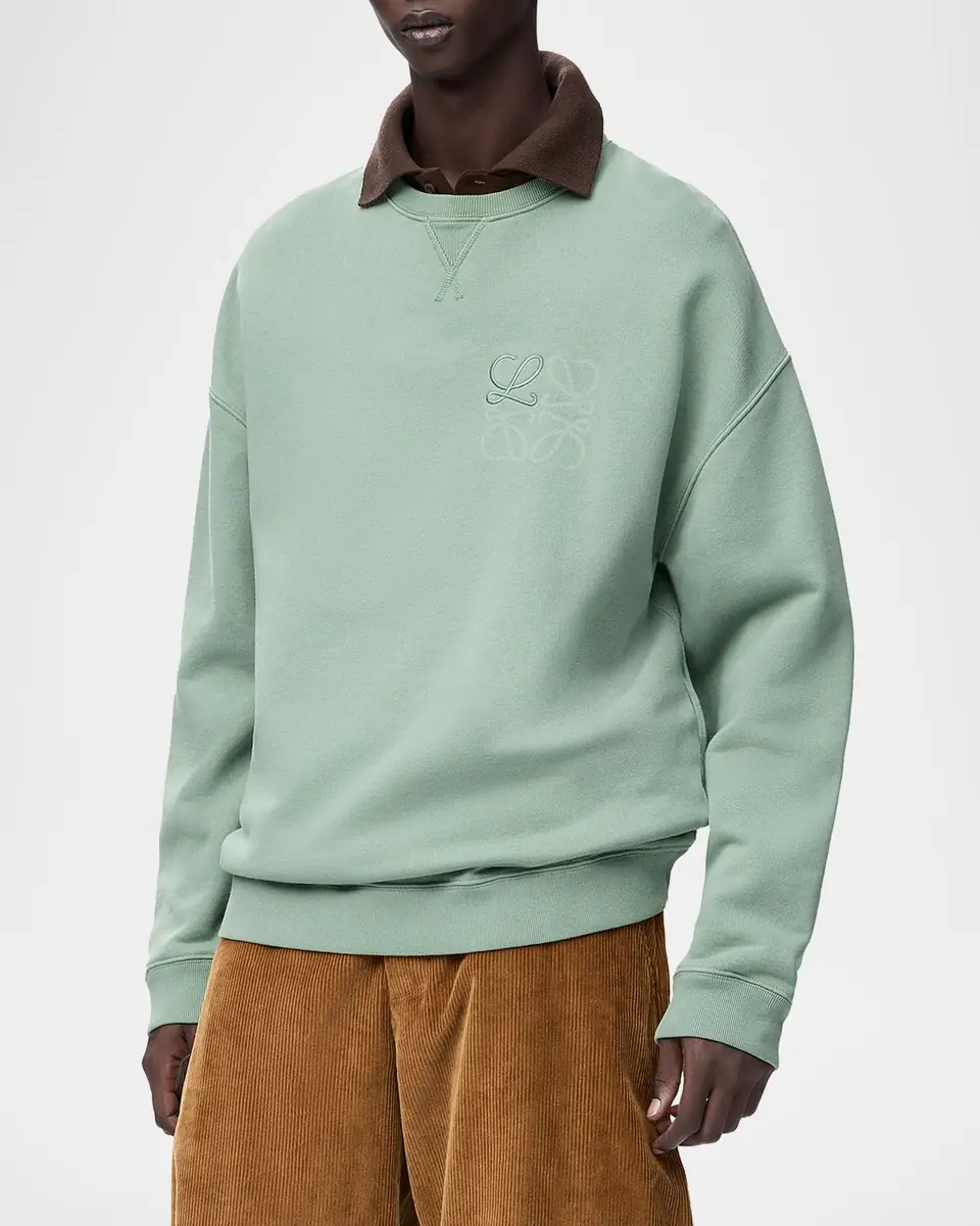 Loewe Men's Print-Embroidered Anagram Sweatshirt | Thumbnail 7 Loewe Men's Print-Embroidered Anagram Sweatshirt | Thumbnail 7