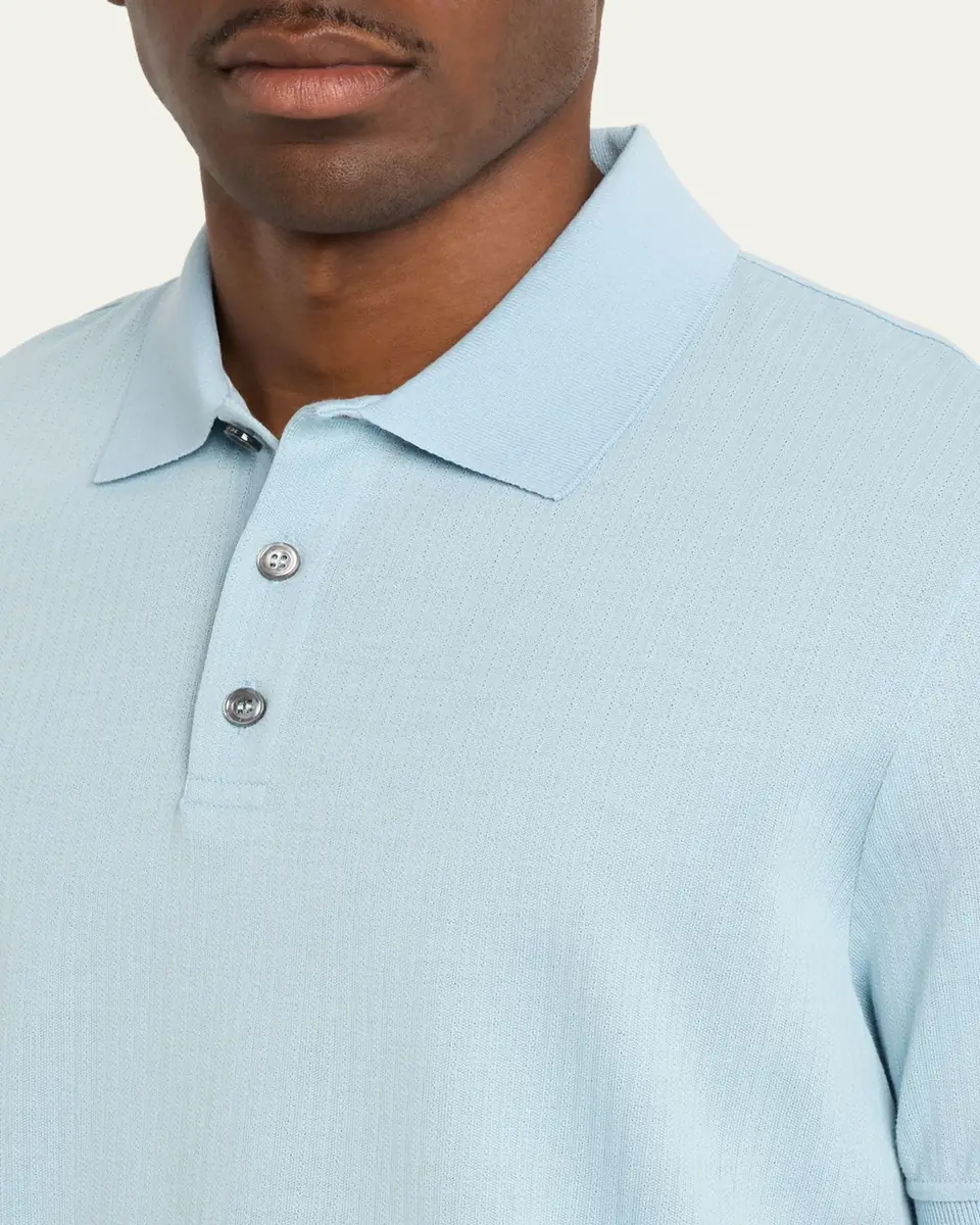 Kiton en's Cotton Rib Polo Shirt | Thumbnail 5