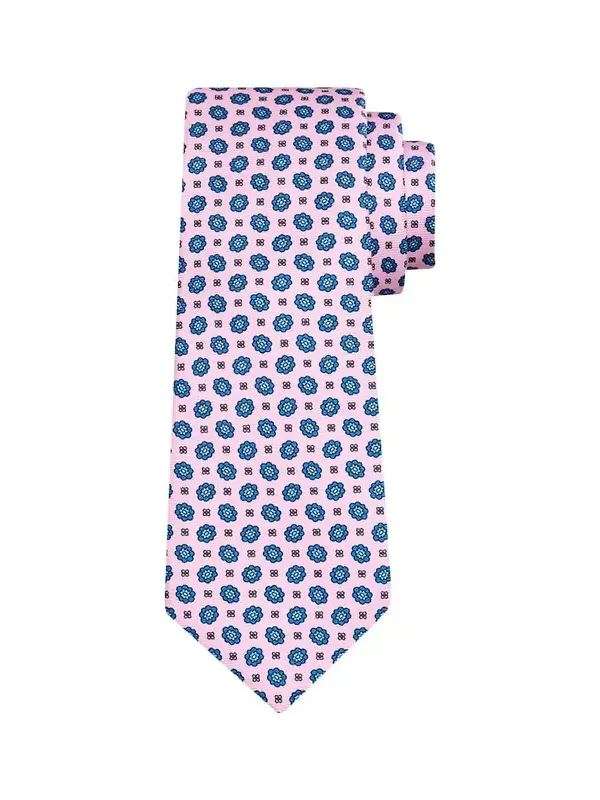 Kiton Men's Floral Geometric Silk 7-Fold Tie