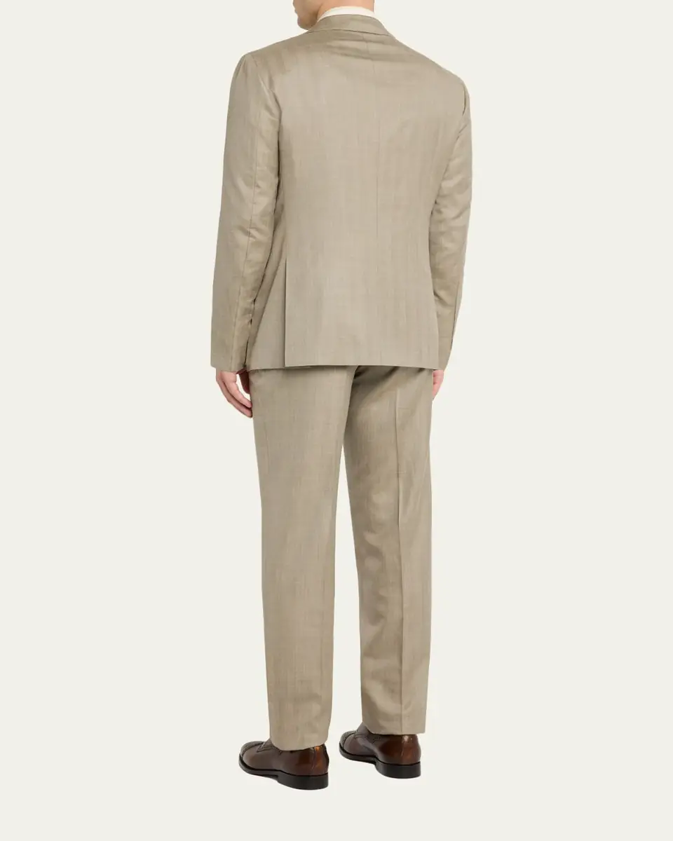Kiton Men's Herringbone Two-Piece Suit | Thumbnail 3 Kiton Men's Herringbone Two-Piece Suit | Thumbnail 3