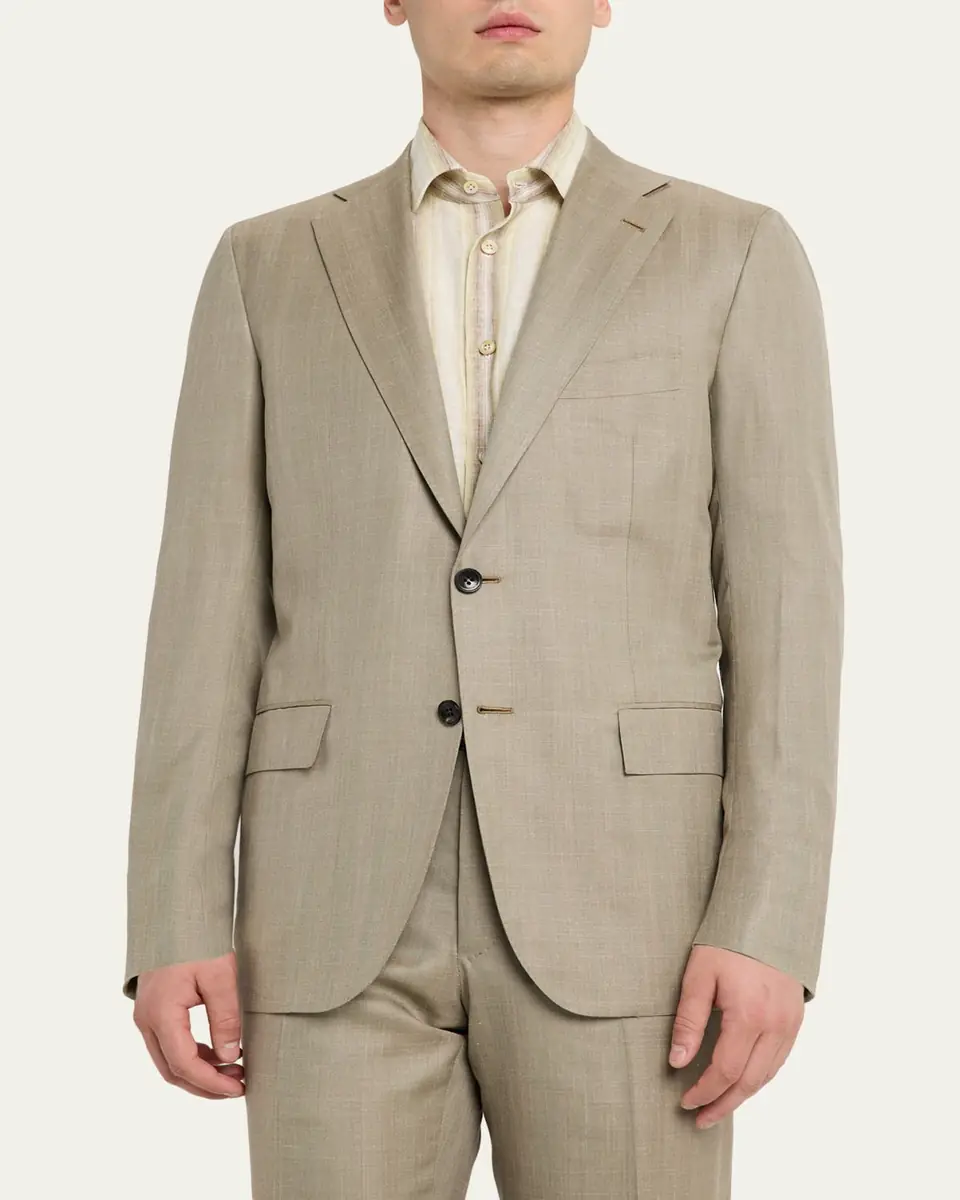 Kiton Men's Herringbone Two-Piece Suit | Thumbnail 4 Kiton Men's Herringbone Two-Piece Suit | Thumbnail 4