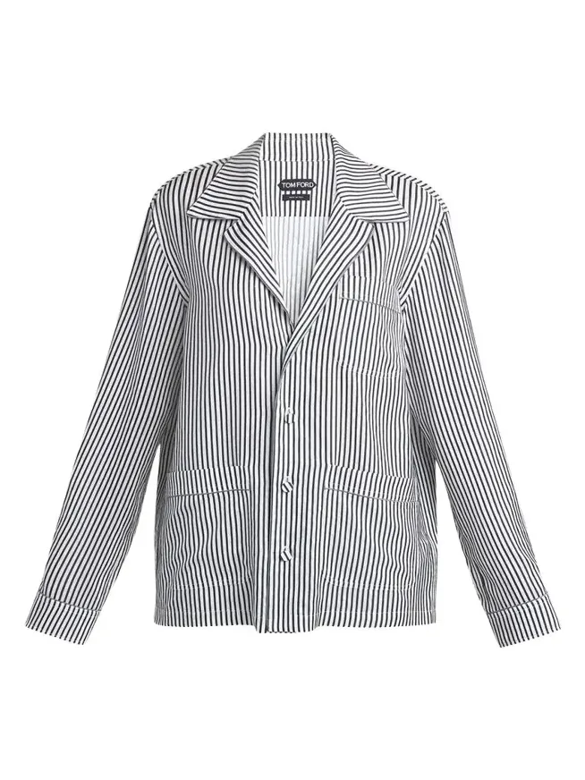 Striped Silk Pajama Shirt Striped Silk Pajama Shirt