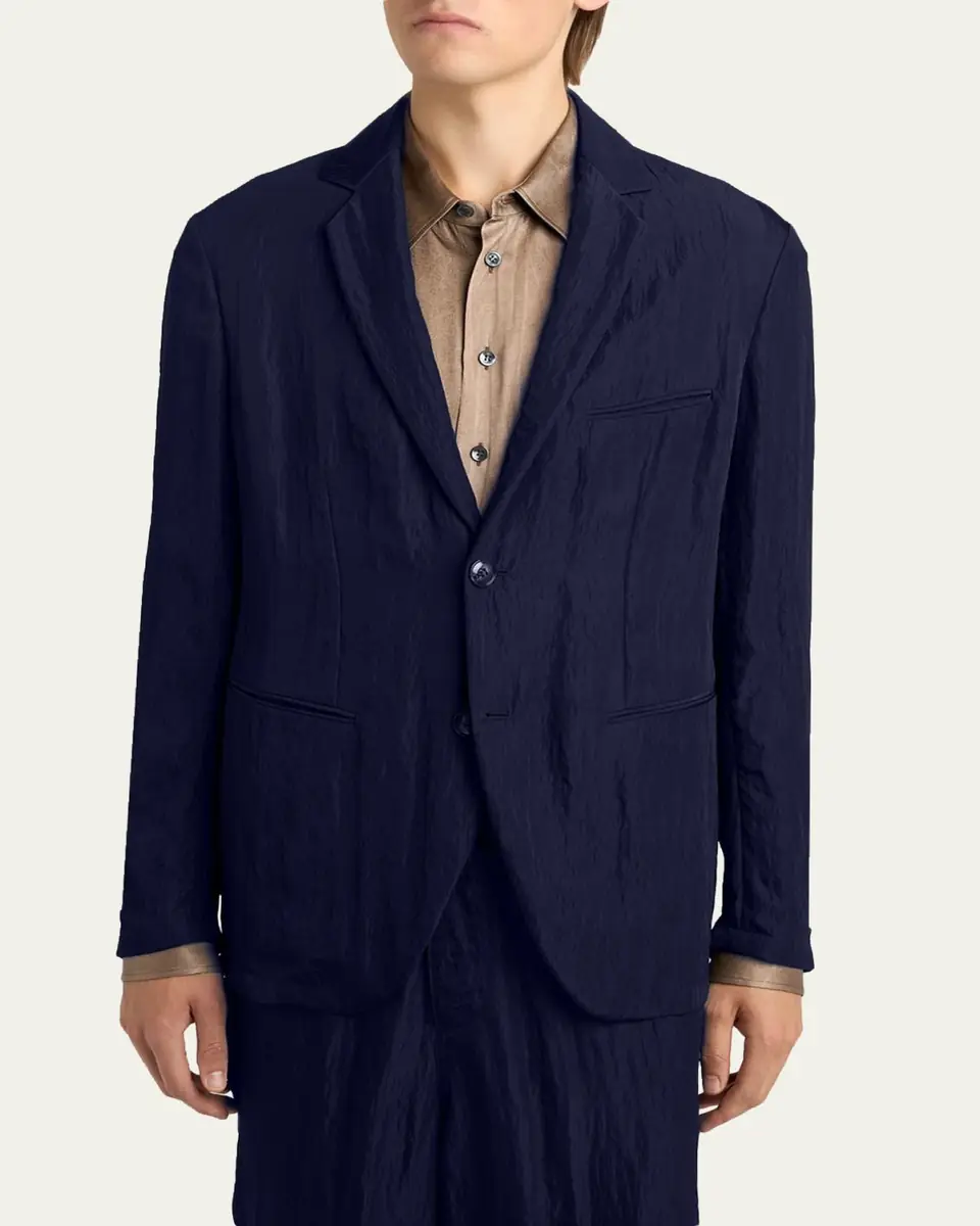 Giorgio Armani Men's Textured Two-Button Blazer | Thumbnail 4 Giorgio Armani Men's Textured Two-Button Blazer | Thumbnail 4