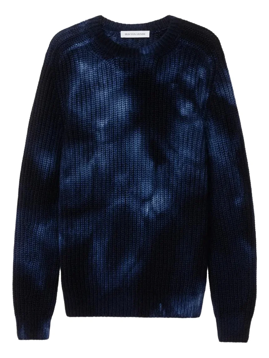 Iris Von Arnim Men's Stonewashed Cashmere Rib-Knit Crewneck Sweater