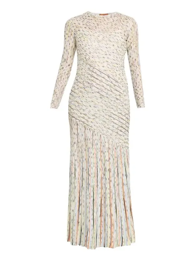Draped Striped Sequined Maxi Dress Draped Striped Sequined Maxi Dress