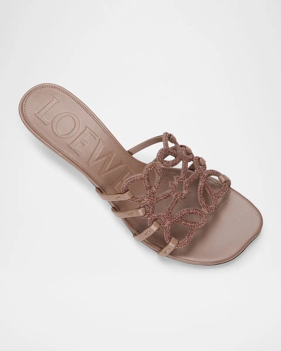 Loewe 45mm Petal Anagram Embellished Leather Mule Sandals | Thumbnail 8