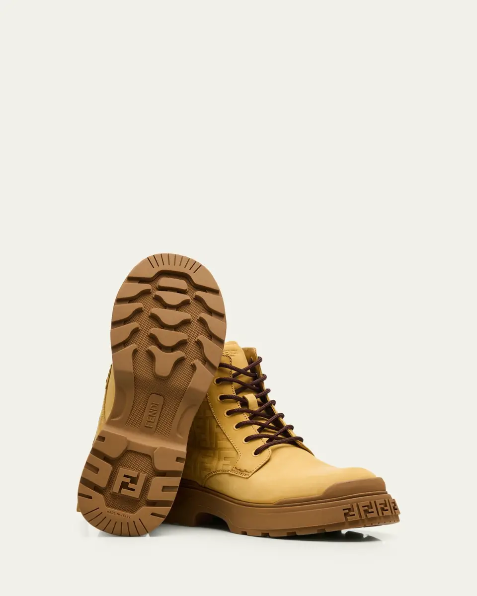 Fendi Men's FF Nubuck Combat Boots | Thumbnail 5 Fendi Men's FF Nubuck Combat Boots | Thumbnail 5