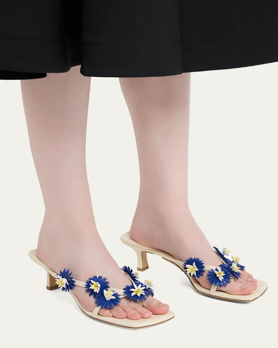 Bottega Veneta Riva Floral Leather Kitten-Heel Sandals | Thumbnail 9 Bottega Veneta Riva Floral Leather Kitten-Heel Sandals | Thumbnail 9