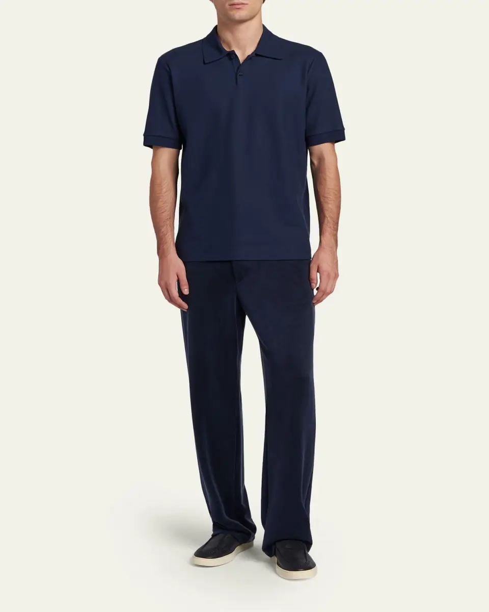 Giorgio Armani Men's Cotton Pique Classic-Fit Polo Shirt | Thumbnail 2 Giorgio Armani Men's Cotton Pique Classic-Fit Polo Shirt | Thumbnail 2